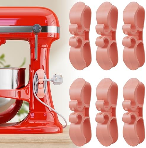 6PCS Upgraded Cord Organizer for Appliances, Kitchen Appliance Cord Organizer Stick On, Appliance Cord Wrappers, Cord Holder, Cord Winder for Air Fryer, Blender, Coffee Maker, Pressure Cooker, Toaster by Indemo