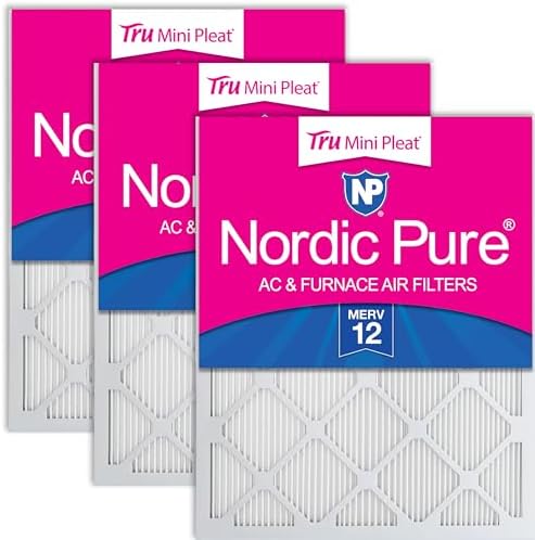 Nordic Pure 18x20x1 Tru Mini Pleat MERV 12 AC Furnace Air Filters 3 Pack by NordicPure