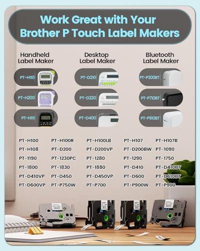 TZe TZ Tape 12mm 0.47 Laminated White Replacement for Brother Label Tape - Image 2