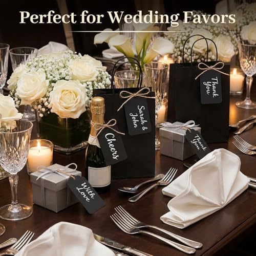 SALLYFASHION 100PCS Gift Tags with String Attached, 1.5X2.8 inch Black - Image 3