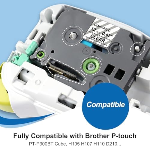 COLORTY Replace for Brother P-Touch Label Maker Tape TZe 12mm 0.47 Clear - Image 4