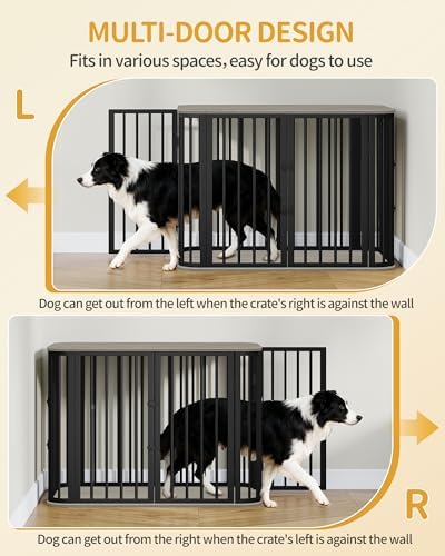 Hzuaneri 39.4'' L Dog Crate Furniture, Wooden Dog Kennel Indoor Dogs Cage - Image 4