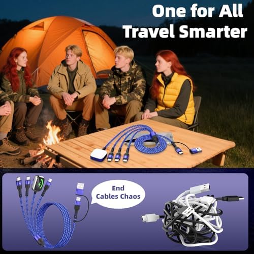 4 IN 2 Multi Charging Cable with 3 USB-C/iWatch Charger, Travel Essentials - Image 5