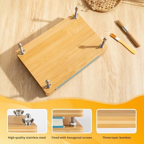 Bamboo Wooden Book Press for Bookbinding - Portable Bookbinding Machine and Book Press (11.6 x 7.9 inches) - Image 5