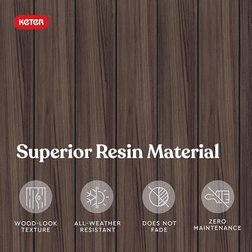 Keter Signature Collection 100 Gallon Resin Deck Box Organization and Storage for Patio Outdoor Cushions, Throw Pillows, Garden Tools and Pool Supplies, Rosewood - Image 6