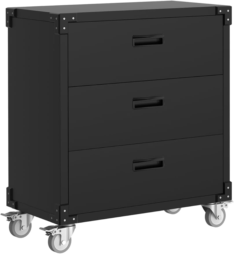 3 Drawer Rolling Tool Cabinet Heavy Duty Garage Storage On Wheels Mobile Metal by Unknown