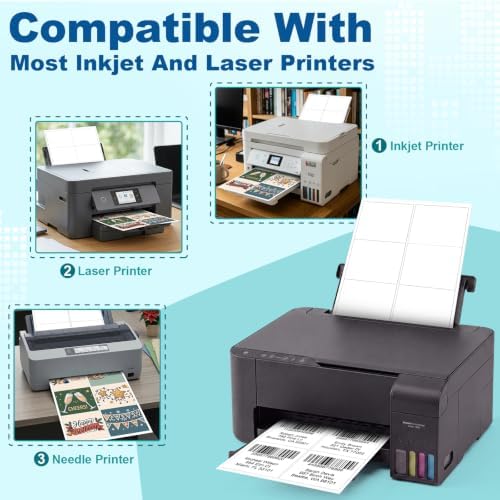 4" x 3.33" Shipping Labels, 150 Adhesive Address Labels for Laser & Inkjet Printer, Mailing, Barcode, Product, Packaging Labels, Shipping Boxes, 25 Sheets,Customizable Label Stickers,Pony Packaging - Image 3