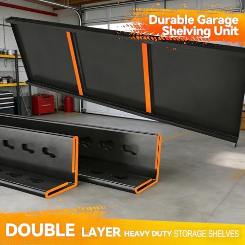 2pack Garage Shelving Heavy Duty Storage Shelves for Garage, 2500 LBS Adjustable 4 Tier Shelving Unit, Metal Garage Shelving for Industrial, Basement, Warehouse (54''Hx46''Wx16''D, Black) - Image 6