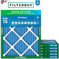 Filterbuy 21.5x23.25x1 Air Filter MERV 13 Smoke & Allergy Defense (6-Pack) by Filterbuy