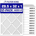 Filter King 29.5x32x1 Air Filter MERV 8, AC Furnace Filters (12-Pack) by FilterKing