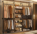 Aheaplus Industrial Pipe Clothing Rack, 6.42FT Closet Organizer System by Aheaplus