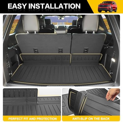 Rear Cargo Mat for 2018-2024 Ford Expedition/Lincoln Navigator Trunk Mat(Not for Max or L Models), All Weather Cargo Liner for 18-24 Expedition/Navigator Accessories - Image 4