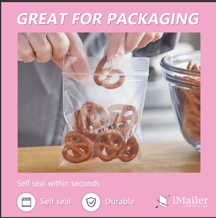 iMailer- 1000 Pcs- 4" x 6" Clear Small Zip Plastic Poly Bags - Image 5