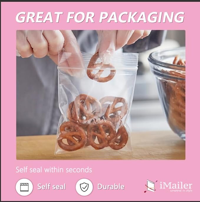 iMailer - 500 Pcs- 12" x 15" Large Plastic Zip Poly Bags- Clear Zip Storage Bag - Image 5
