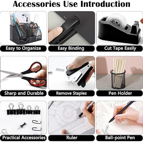 Scindaly Office Desk Accessories 12-Piece & Desk Organizers and Accessories - Image 3