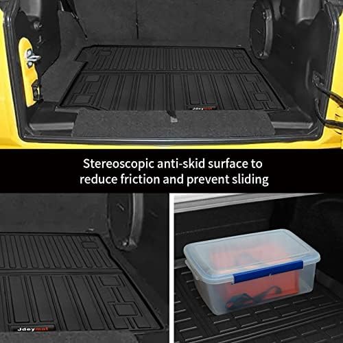 Custom Fit Floor Mats & Cargo Liner Compatible for 2018-2025 2026 Jeep Wrangler JL 4 Door Accessories All Weather TPE Rubber Black (Not Fit JK or 4XE) - Image 3
