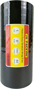 Stretch Wrap/Film Black Industrial Strength Extra Thick 9” x 1000ft 80 Gauge by JA+PACKING