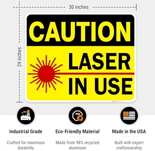 Laser in Use Sign, Caution Sign, - Image 3