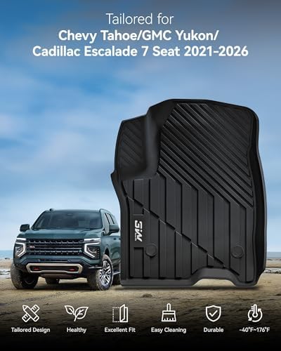 3W Floor Mats for Chevy Tahoe/GMC Yukon/Escalade 2021-2026 - Image 2
