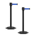 Montour Line MSR760 Set of 2 Retractable Belt Barrier Stanchion, Rubber Base by Montour+Line