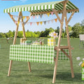 Portable Vendor Cart Mobile Vendor Stand Thickened Wooden Frame Easy Setup 140kg Load Capacity 360° Swivel Wheels Outdoor Cart for Farmers Market Party Events Display(Green+Black,120cm(47.2in)) by Unknown