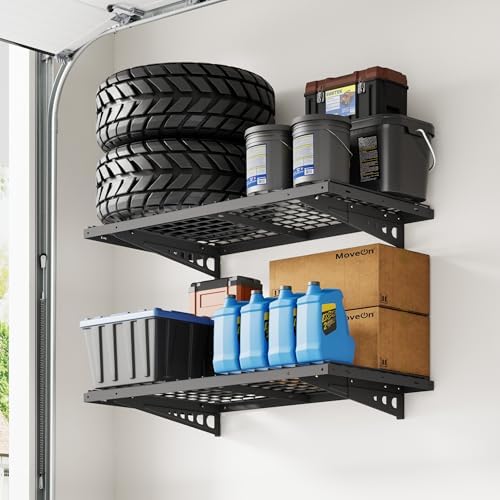 FLEXIMOUNTS 2x4ft Garage Storage, 2 Pack Garage Wall Shelving, Black - Image 2