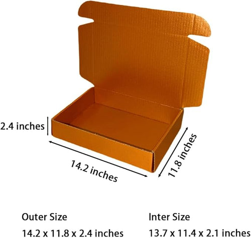 12 Pcs 14.2 x 11.8 x 2.4 inches Large Szie Corrugated Cardboard Gift Boxes - Image 2