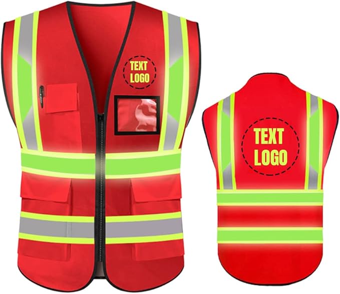 YOWESHOP High Reflective Visibility Safety Vest Custom Your Logo Safety Workwear by YOWESHOP