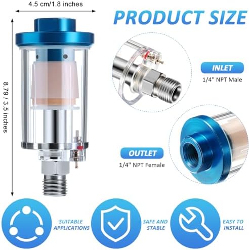 Mudder 10 Pcs Air Compressor Filter, 1/4 Inch Npt Air Oil Water Separator - Image 2