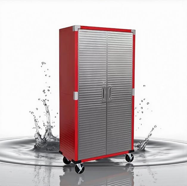 Heavy-Duty Commercial Storage Cabinet (Red, 36" W x 18" D x 72" H) by Unknown