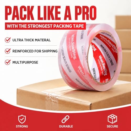 Packing Tape Refills, Clear, Packaging Tape Heavy Duty Designed for Moving, Shipping and Packing, Mailing,1.88" x 60 yds, 4 Roll - Image 4