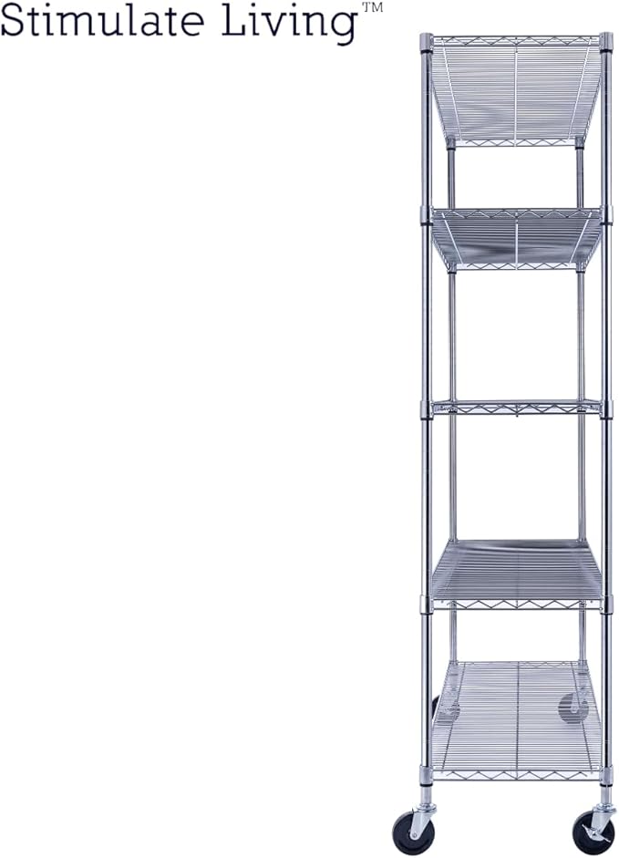 48"x18"x72" PRIME HEAVY DUTY Chrome 5-Tier Wire Shelving NSF 4000 LBS MAX - Image 9