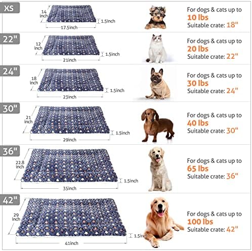 Mora Pets Dog Crate Pad Bed Ultra Soft Pet Mat Star Print Blue 35 x 23 Inch - Image 6