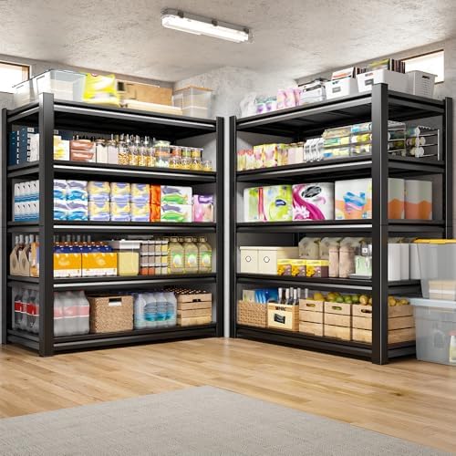 REIBII 5 Tier Garage Shelving for Garage, Adjustable Metal Shelving (Pack of 2) - Image 2