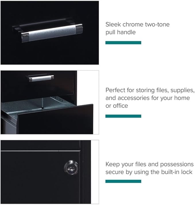 Scranton & Co 27.32" H x 18" D 3-Drawer Modern Metal Filing Cabinet - Image 8