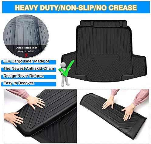 Cartist Cargo Liner Compatible with Chevrolet Malibu 2016 2017 2018 2019 2020 2022 2023 2024 2025 All Weather Trunk Mat Liner for Malibu Accessories Black - Image 6