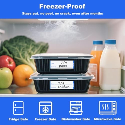 NATURALABEL 300 Removable Freezer Labels with Dispenser, 1" x 3" (Blue) - Image 2