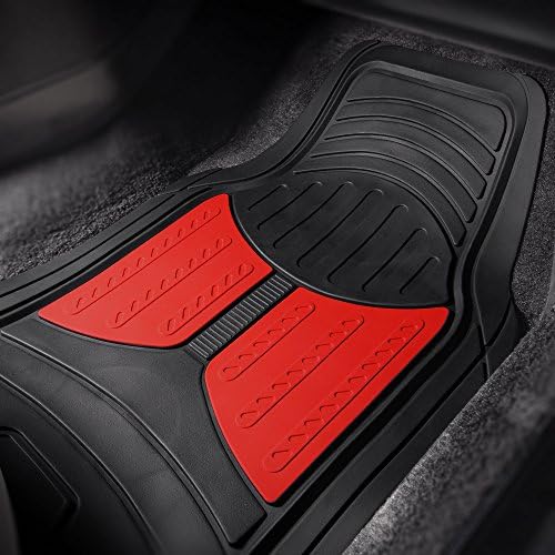 FH Group Monster Eye Full Set Rubber Floor Mats w. Trimmable Vinyl Trunk Liner/Cargo Mat Black- Fit Most Car, Truck, SUV, or Van (Red/Black) F11313- F16403 - Image 3