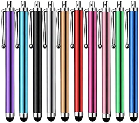 Stylus Pen [10 Pack] Universal Capacitive Touch Screen Pens for Tablets, iPad mini, iPad Pro, iPad Air, Smartphones, Samsung Galaxy - Multiple Colors by Unknown