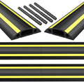 Eapele Floor Cord Cover 10ft (2 Pack) Cord Covers for Wires on Floor, Linkable Heavy Duty Extension Cord Cover, Rubber Floor Cable Cover, Prevent Trip Hazard for Sidewalk Home Office Outdoor or Indoor by Eapele
