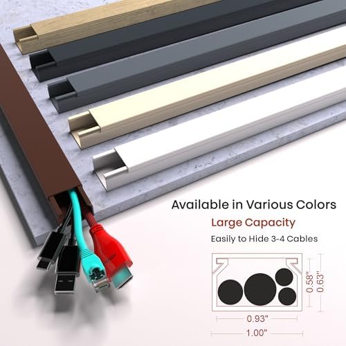 Brown Channel Kit Hide Wires - 157in Cord Concealer, Hide Along Walls, Extension Cord Safety Cover, TV Wall Wire Hiders - Image 3