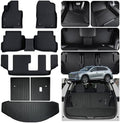 Floor Mats & Trunk Mat & Backrest Mat for 2016-2022 2023 Mazda CX9 CX-9 7 Seats (Only Fit Sport Version),TPE All Weather Protection Car Floor Liners with Cargo Liners by ASINRI