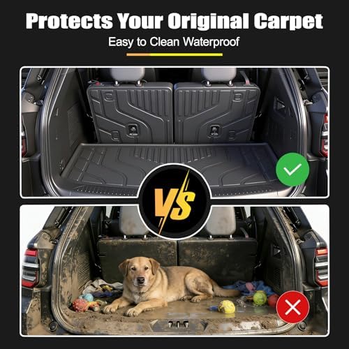 Floor Mats & Cargo Liners for Ford Explorer 7 Seats 2020-2026, All Weather TPE Cargo Mat with Backrest Mat (7 Seats Floor Mats+2-in-1 Cargo Mat) Car Mat Accessories - Image 2