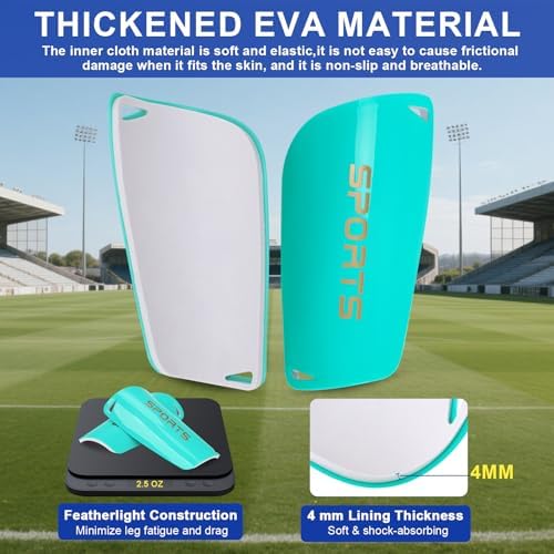 Kids Soccer Shin Guards 2 Pairs Slip-in Youth Shin Pads for Boys Girls, Lightweight PP+EVA Soccer Protective Gear Fits with Shin Guard Sleeves(not Included), Toddler to Teen Sizes Multiple Colors - Image 4
