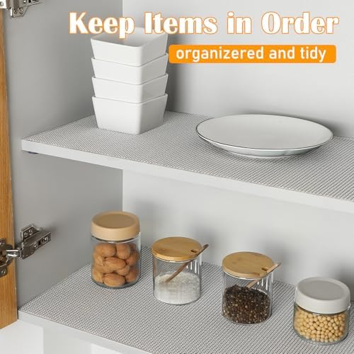 Songrey Non-Slip Shelf Cabinet and Drawer Liner, 20IN x 20FT, Light Gray - Image 4