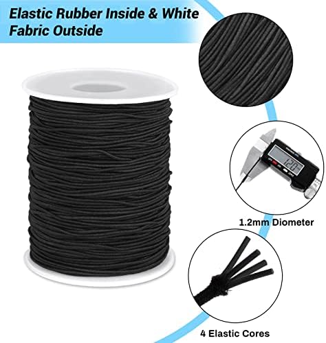 Elastic String Cord, Selizo 2 Pack Stretchy String for Bracelets, Necklace, Beading, Jewelry Making and Sewing (1.2 MM, 109 Yards, Black & White) - Image 3
