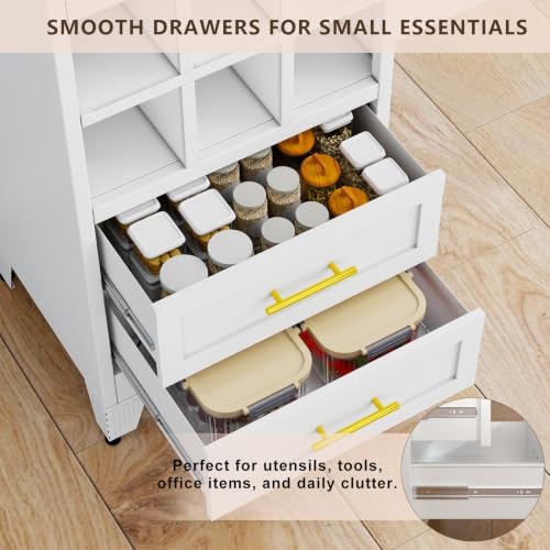 20 inch Wide Storage Cabinet with Doors and Shelves, Tall Narrow Pantry - Image 3