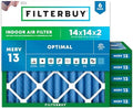 Filterbuy 14x14x2 Air Filter MERV 13 Smoke & Allergy Defense (6-Pack) by Filterbuy