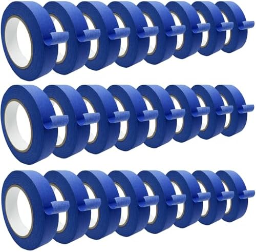 SmaringRobot Blue Masking Tape, Painters Tape, Painting Tape (1442.4yd=0.94IN*60.1yd*24), Original Multi-Surface Easy Removal Paint Tape with Medium Adhesive Backing for Indoor Outdoor Use, 24 Rolls by SmaringRobot