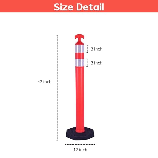 Reflective Rubber Base Traffic Delineator Post - Image 2
